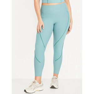 Old Navy High-Waisted PowerSoft Rib Mix 7/8 Leggings Size 2X in Luminous Blue